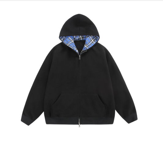 CHEQUERED LINE – ZIP HOODIE