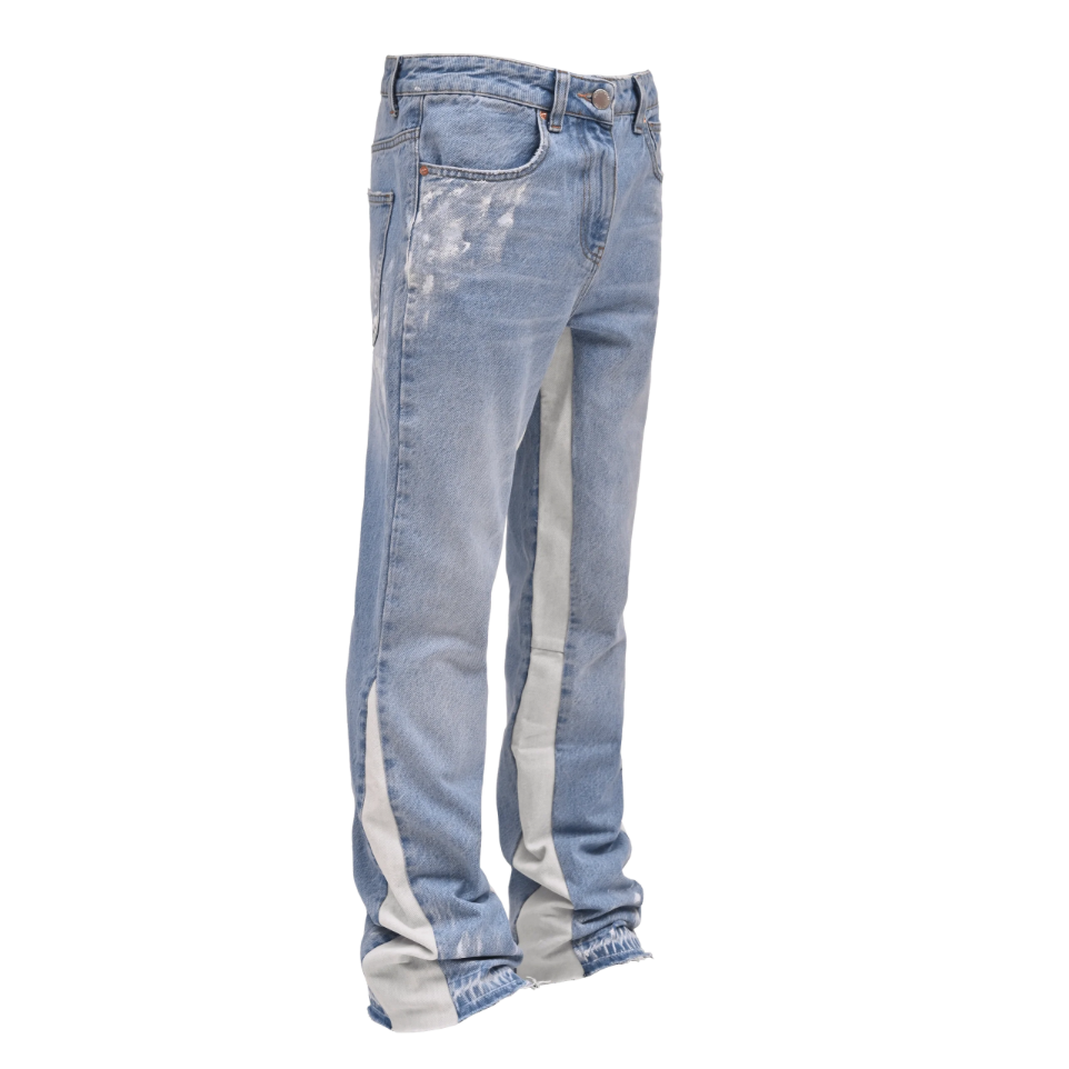 FLARE TRACK DENIM - LIGHT STONE