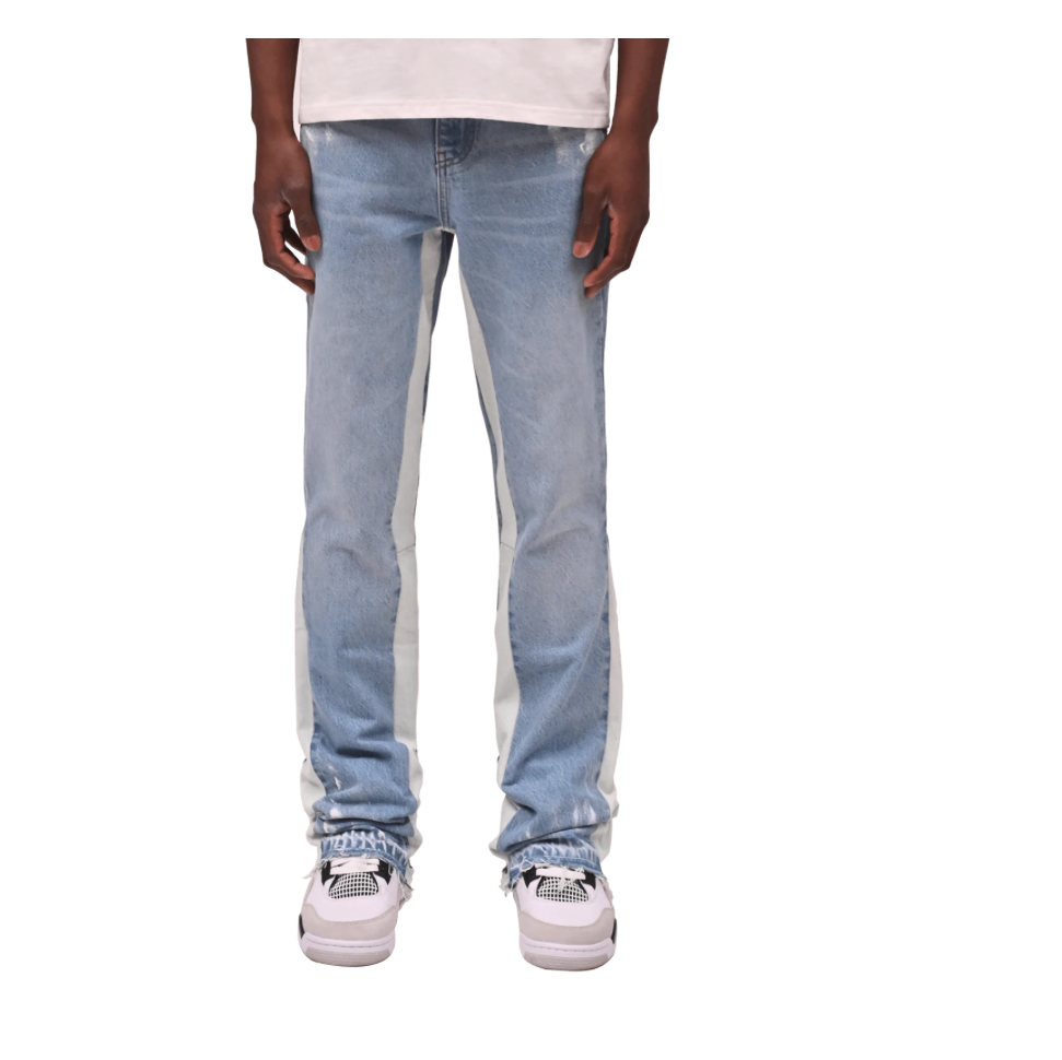 FLARE TRACK DENIM - LIGHT STONE